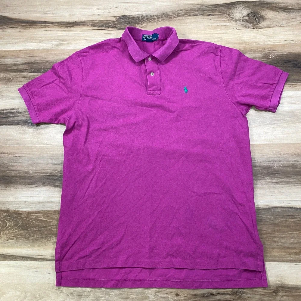 Polo Ralph Lauren Polo Mens XL Classic Heritage 100% Cotton Pique Magenta Purple